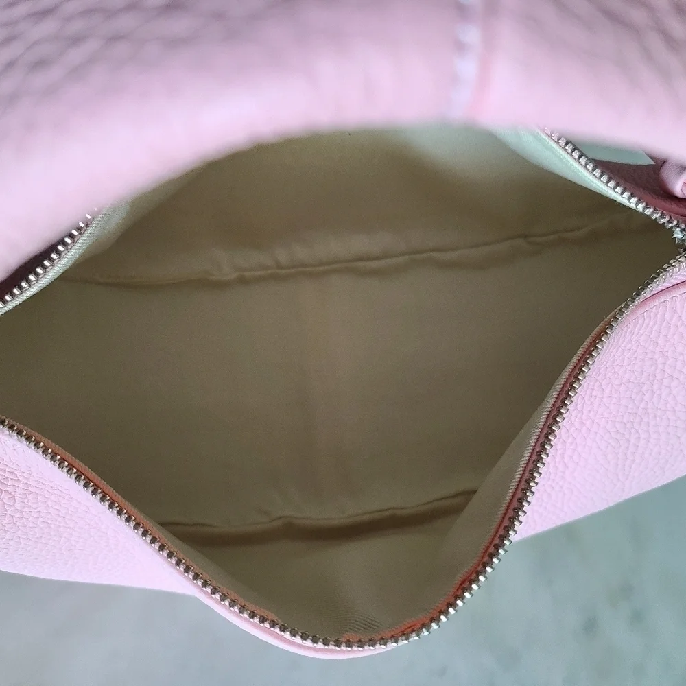 BY FAR Cush Flat Grain Leather Bag, Pink, NWT